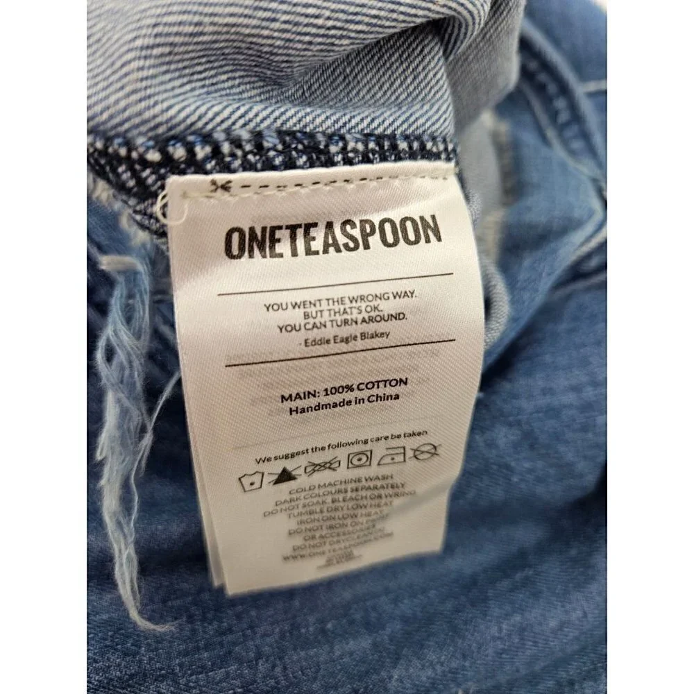 New One Teaspoon Ranch Safari Camp Overalls Kids 5-6 Girls Denim Jumper